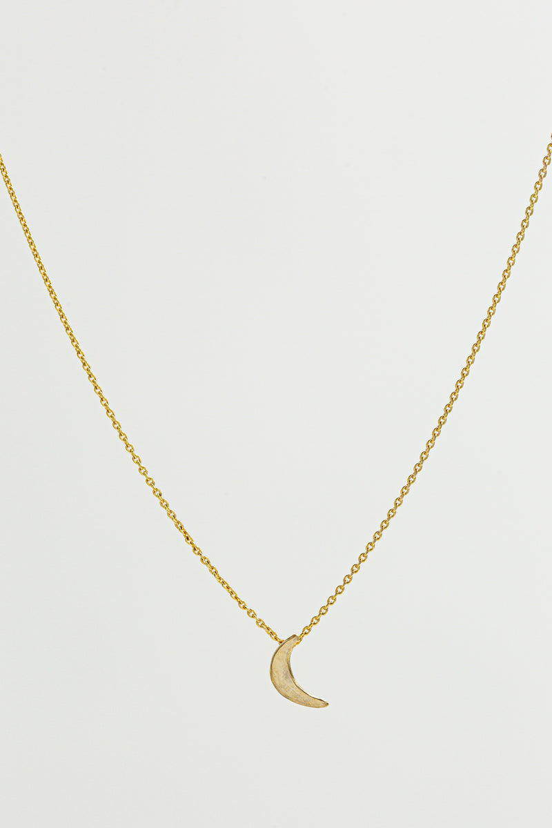 Moon + Arrow 10KT Gold Crescent Necklace