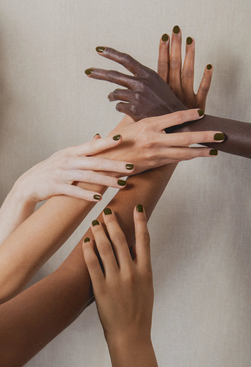 Dark olive green nails painted by J.Hannah nail polish