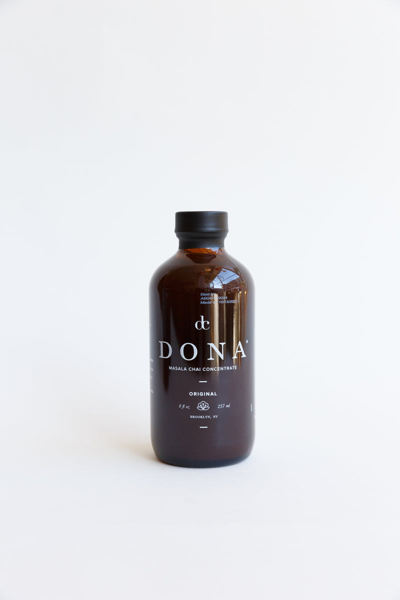 bottle of Dona Masala Chai Concentrate