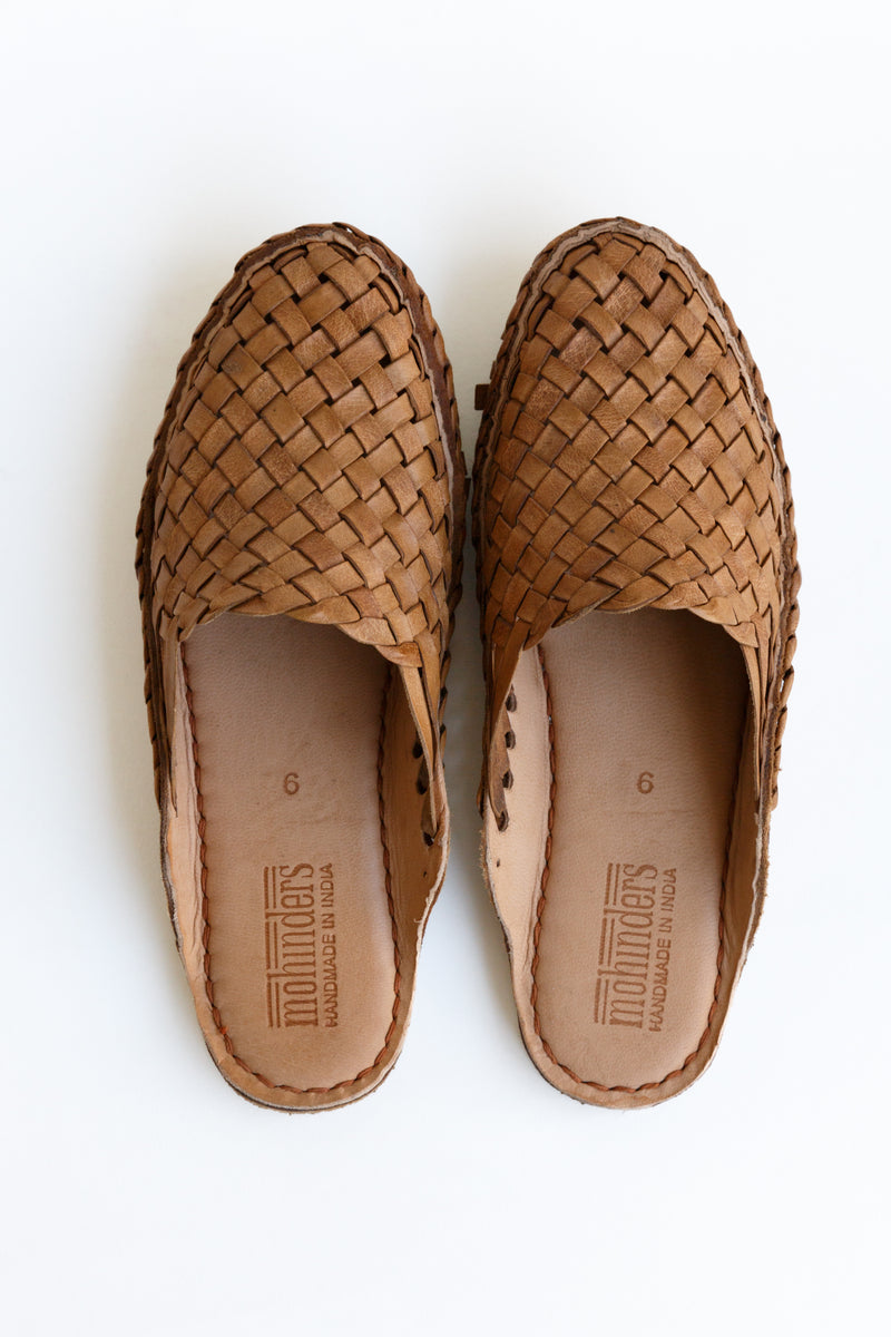 Mohinders Woven Slide Shoes in Honey