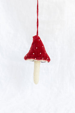 Fiona Walker Velvet Mushroom Ornament
