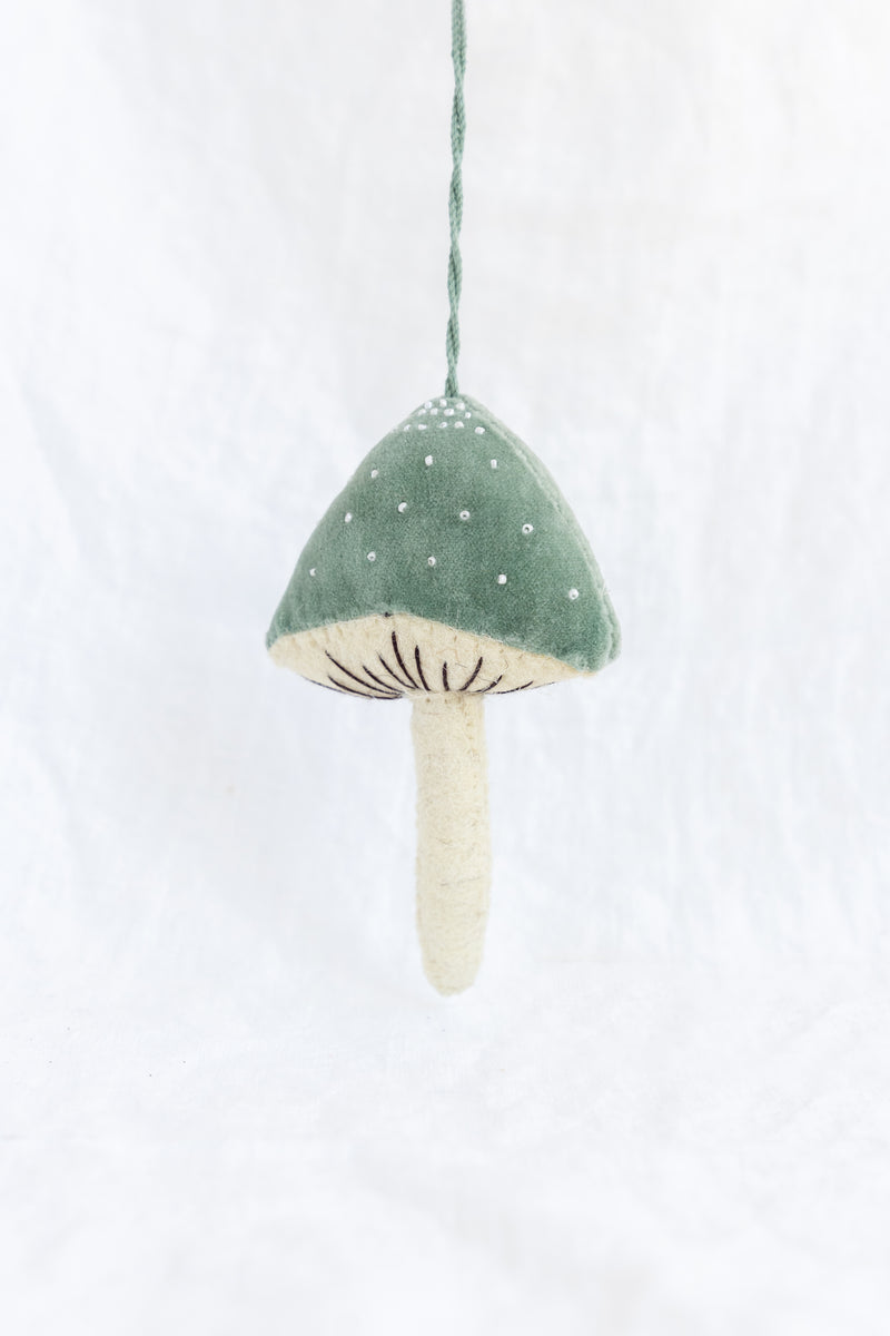 Fiona Walker Velvet Mushroom Ornament