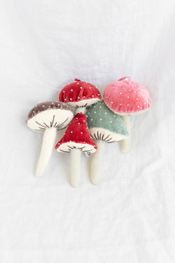 Fiona Walker Velvet Mushroom Ornament
