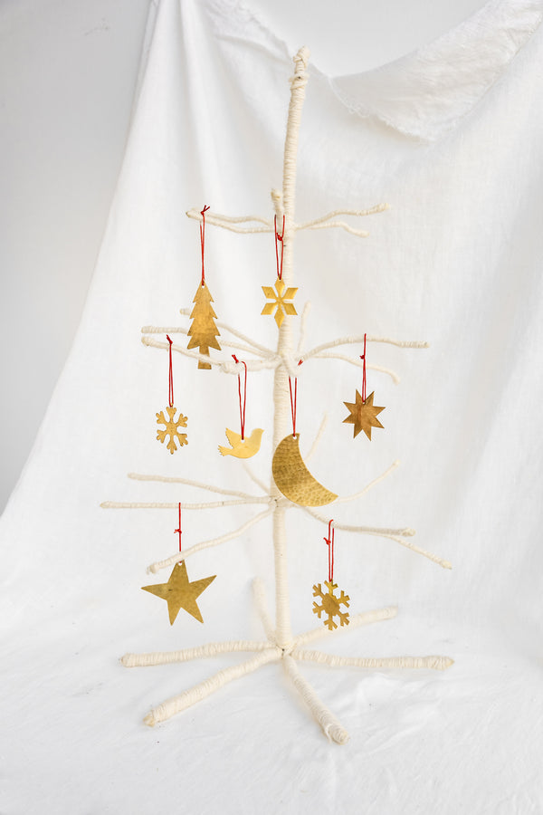 Fog Linen Brass Snowflake Ornament