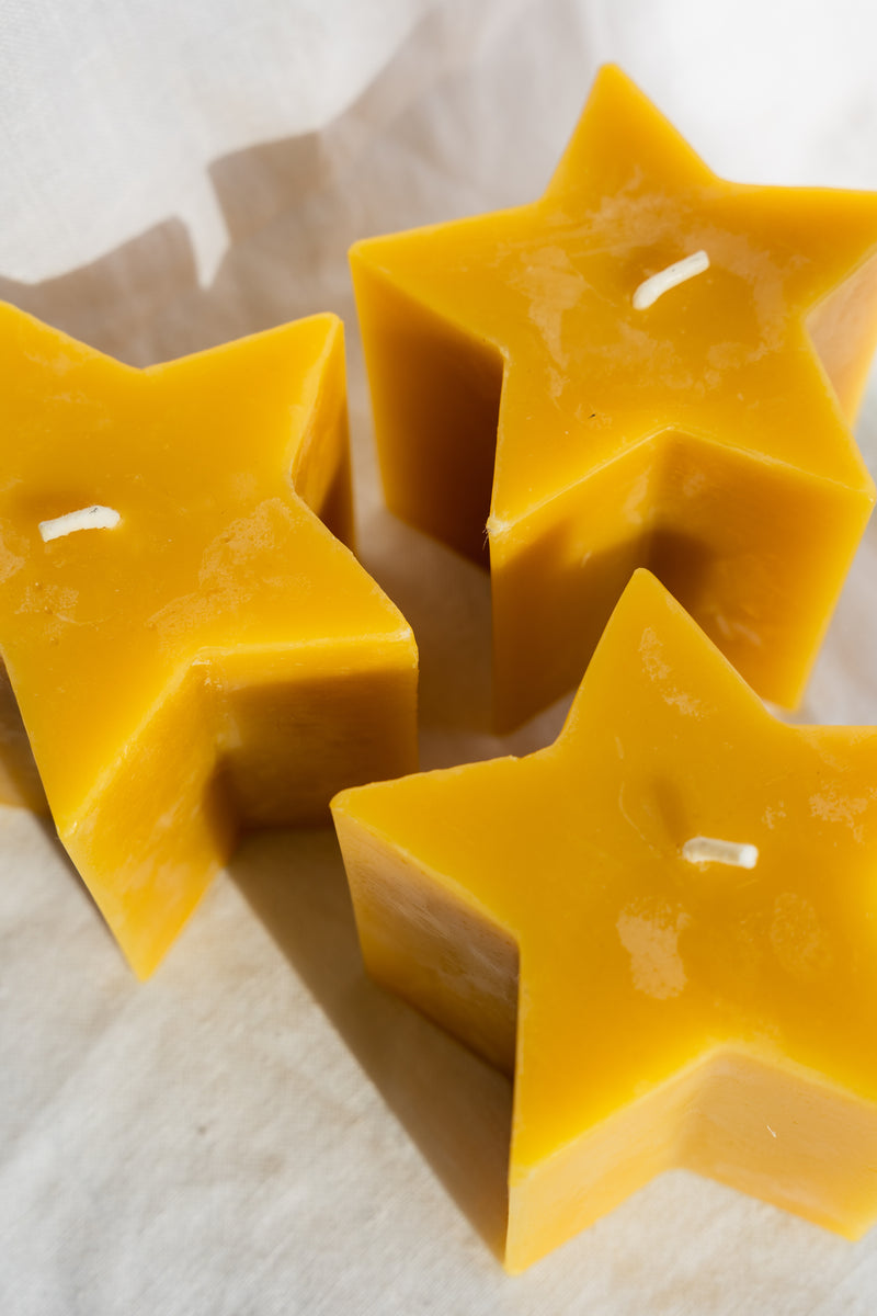 Sunbeam Candle 5 point beeswax star