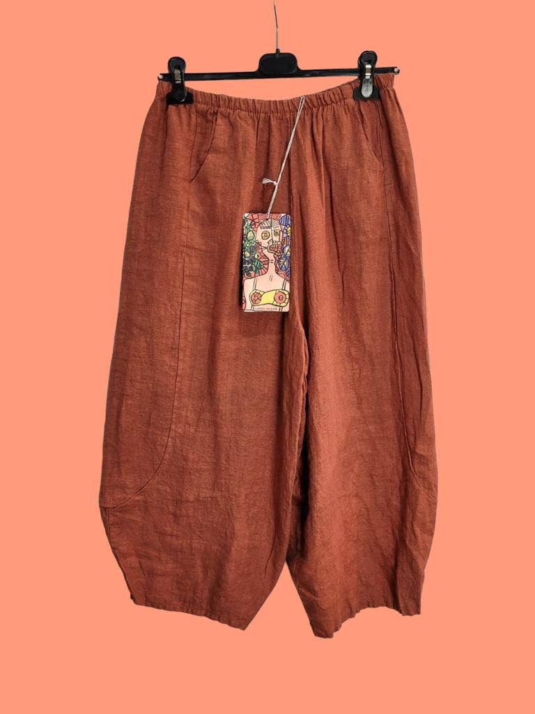 la maison des fibres naturelles - Linen pants 669057 100% LINEN: Bleu ...