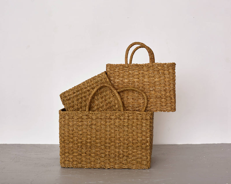 Will & Atlas - Rectangle  Gathering Basket, harvest, Chatai Weave, 3 sizes