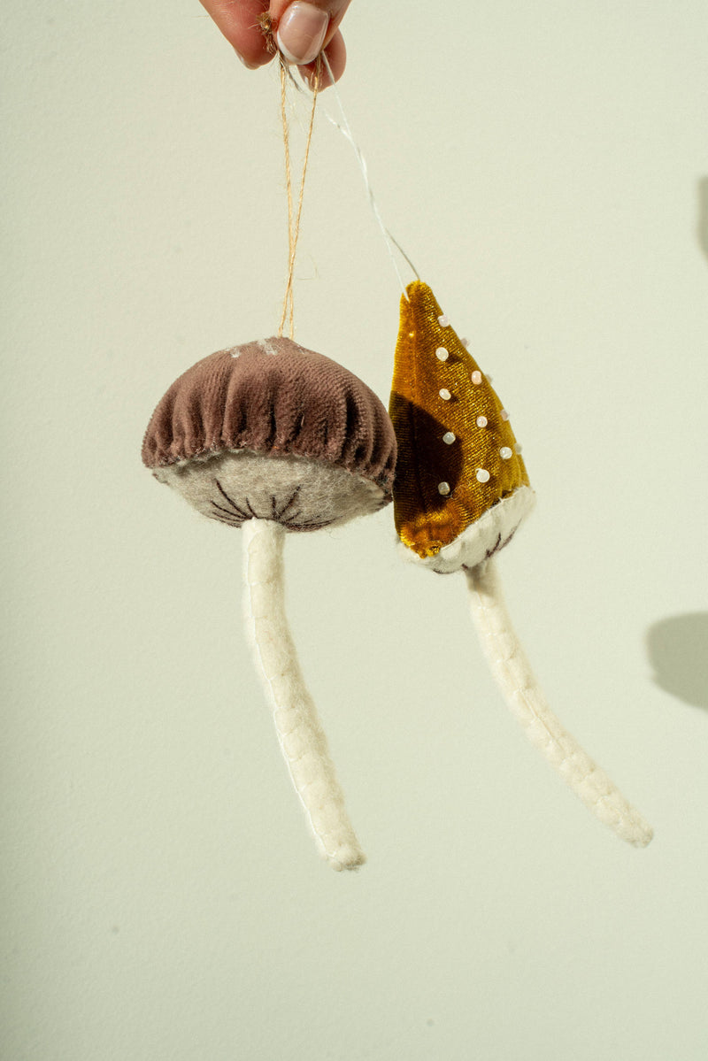 Indaba Trading Felt Mushroom Ornament, toad