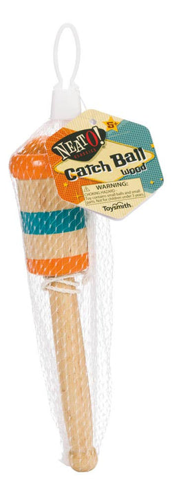 Toysmith - Neato! Wooden Catch Ball, Retro Toys