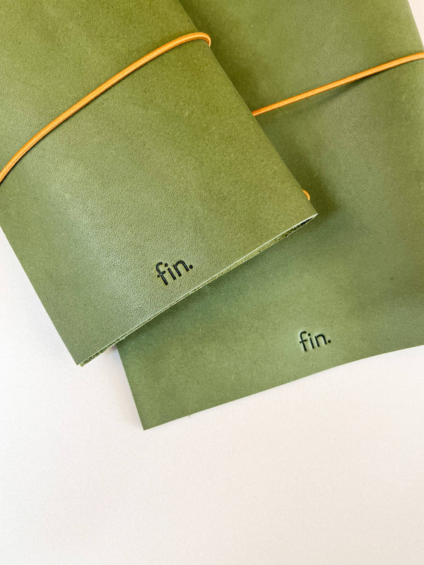 Fin Studio - Pastel Colours Leather Journal Cover / Handmade Cover