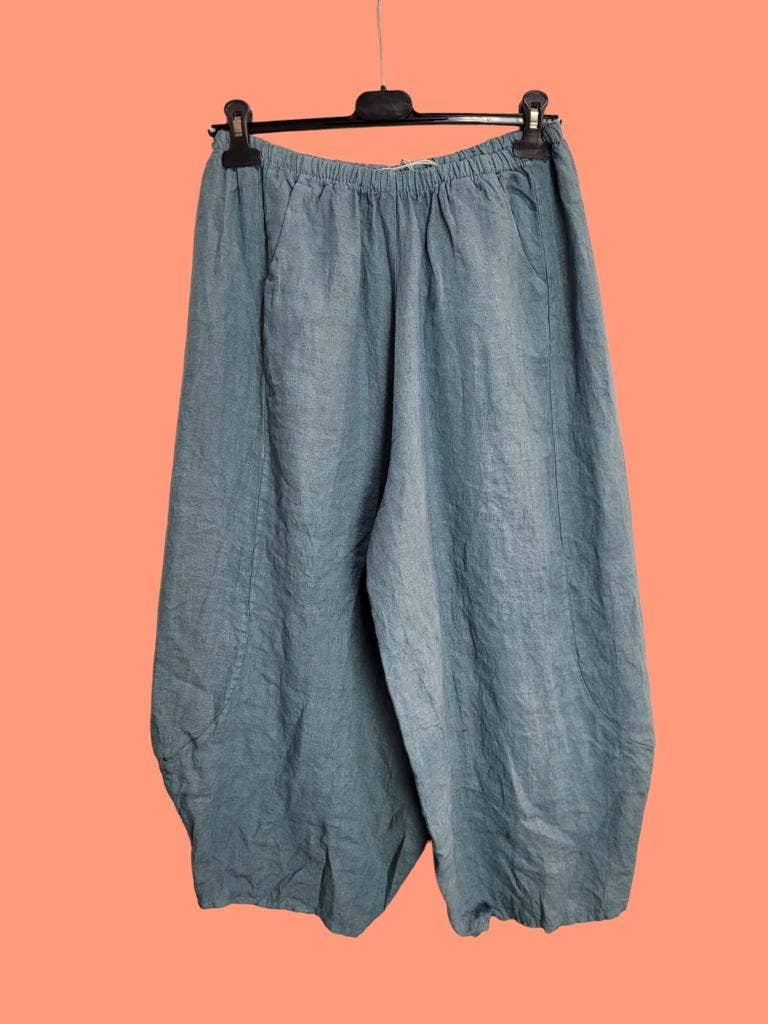 la maison des fibres naturelles - Linen pants 669057 100% LINEN: Bleu ...