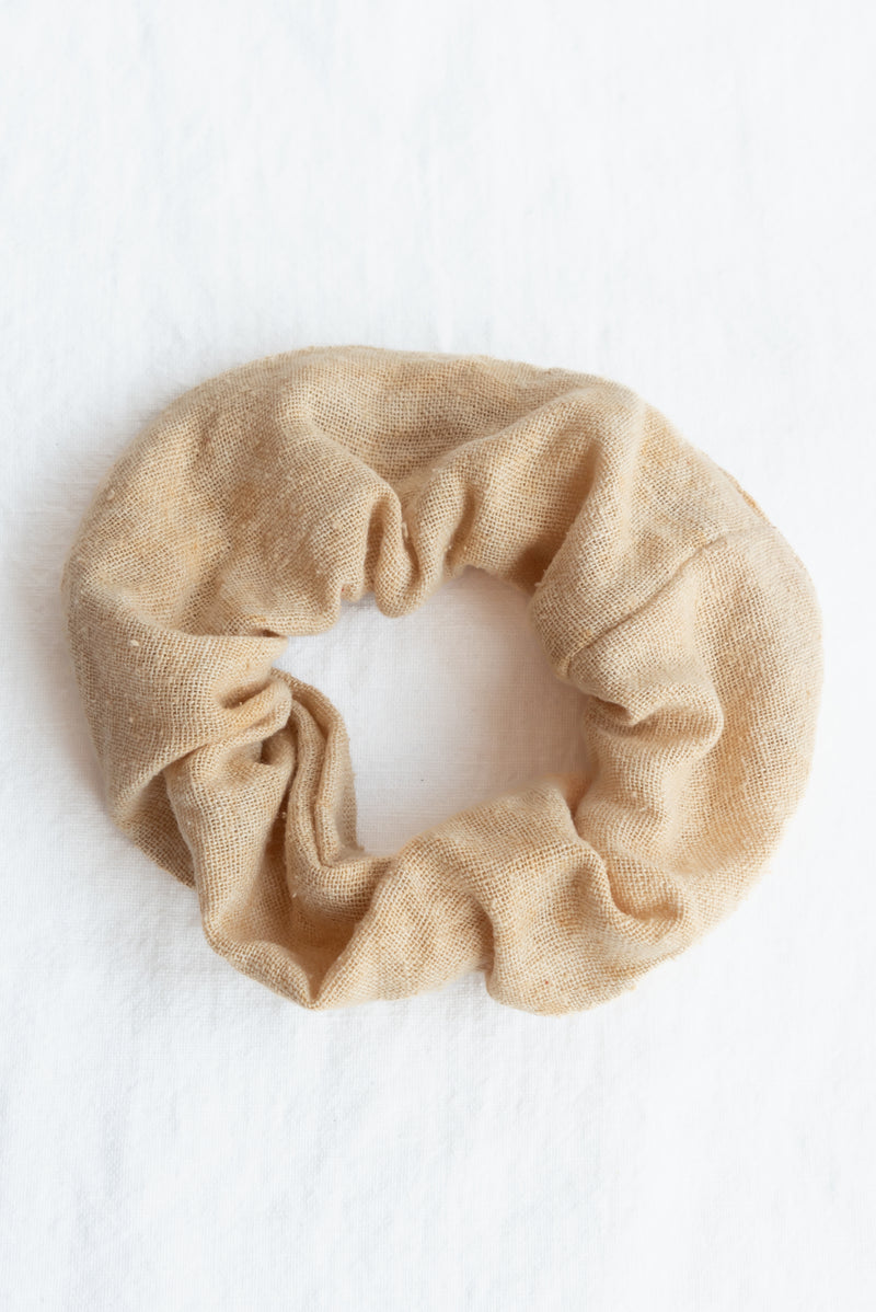 Eco Raw Plant Dyed Raw Silk Scrunchies