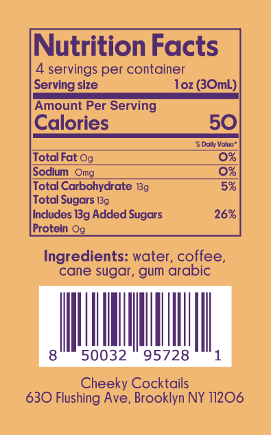 Cheeky Cocktails - Espresso Syrup 4oz