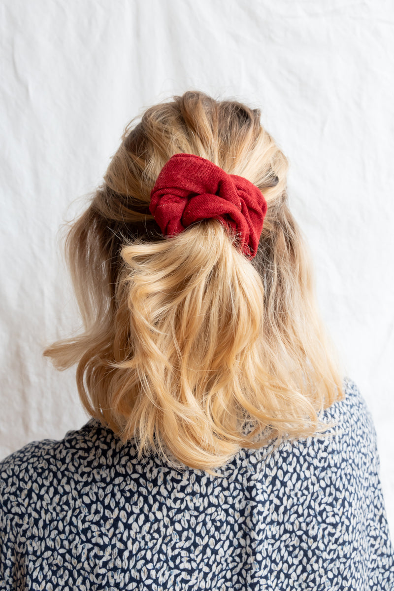 Eco Raw Plant Dyed Raw Silk Scrunchies