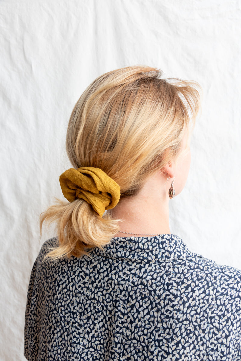 Eco Raw Plant Dyed Raw Silk Scrunchies