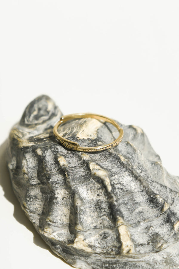 T.Kahres jewelry 10kt gold razor eternity band with diamonds