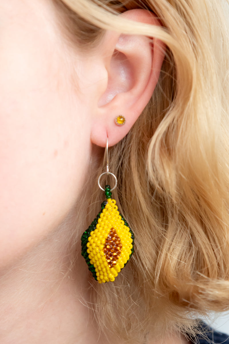 Luz Beaded Indigenous Made Fruit & Veggie Earrings SS Ear Hooks