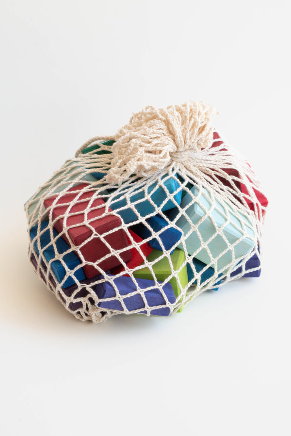 Grimm's 30 Colored Geo Blocks (in a bag)