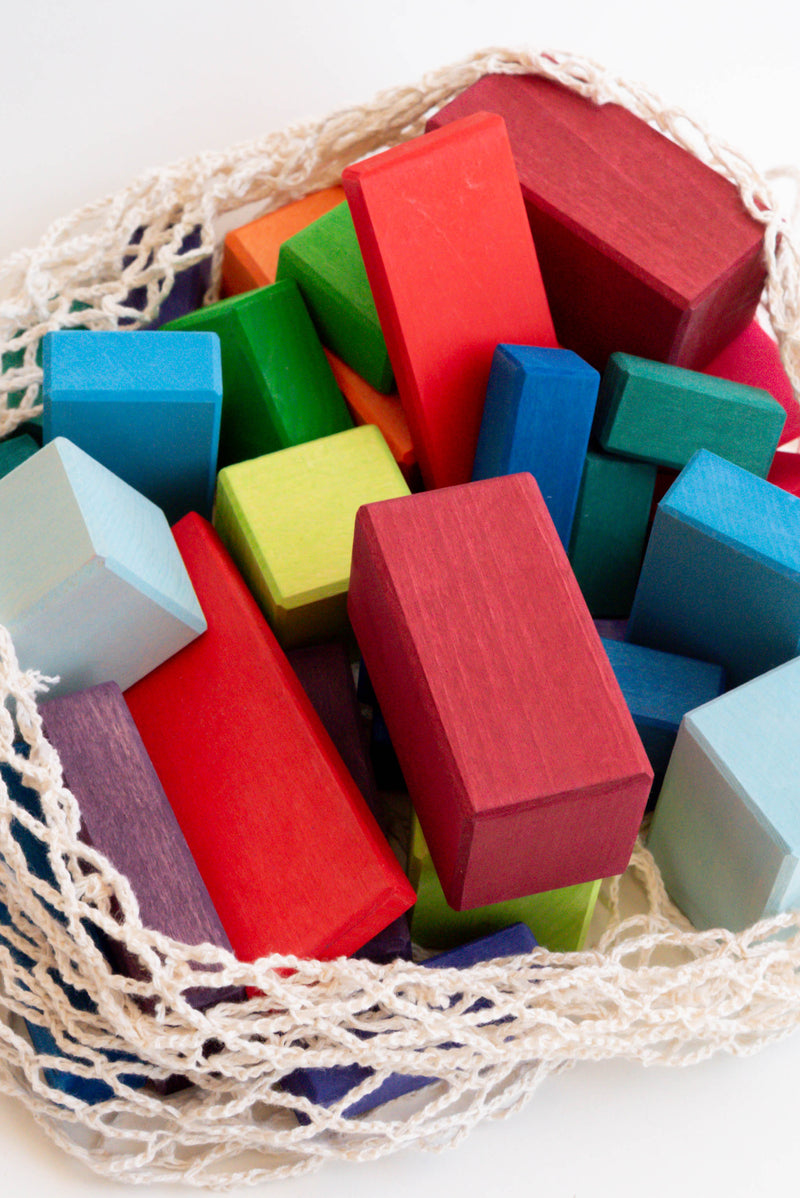 Grimm's 30 Colored Geo Blocks (in a bag)