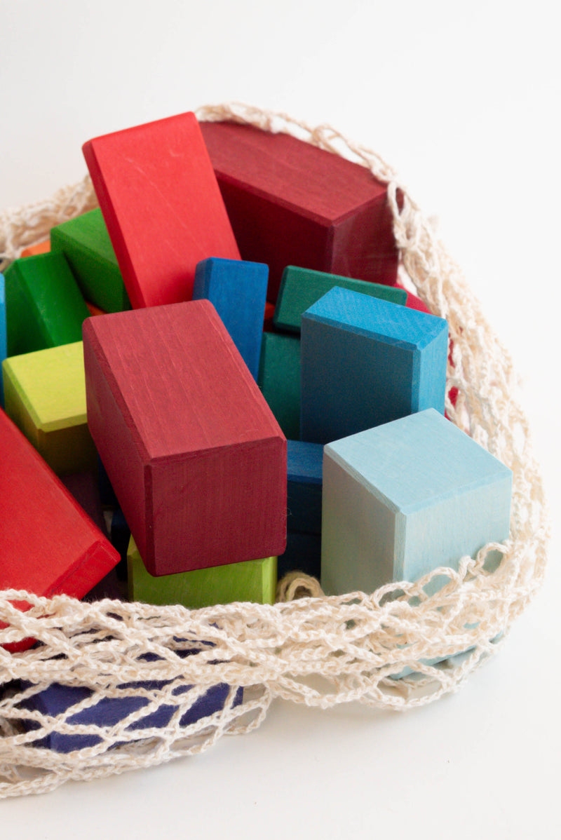 Grimm's 30 Colored Geo Blocks (in a bag)