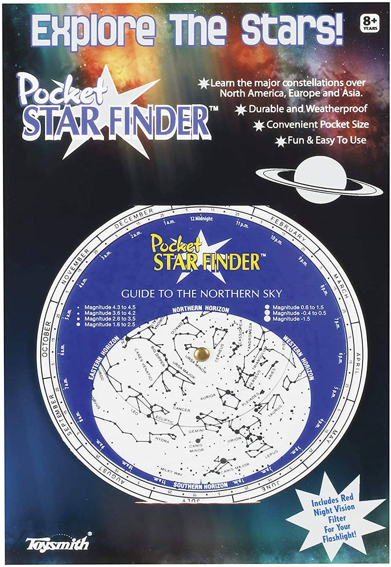 Toysmith - Pocket Star Finder, Travel size, Use with Flashlight, STEM