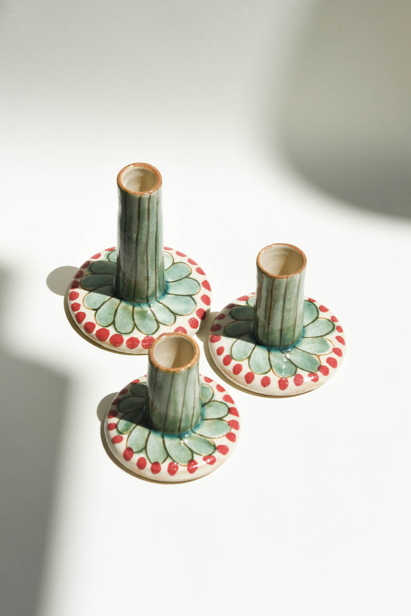 Kiliim Blooms Ceramic Candle Holder
