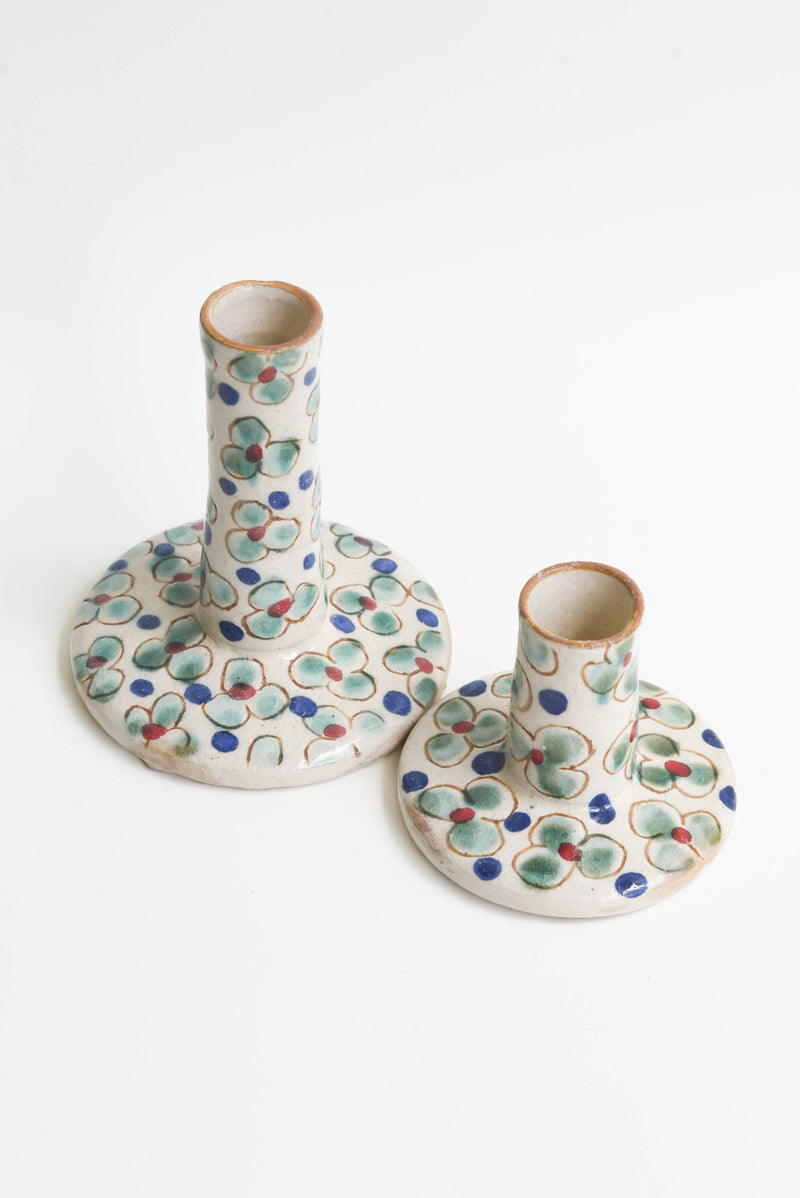 Kiliim Red Daisy Ceramic Candle Holder