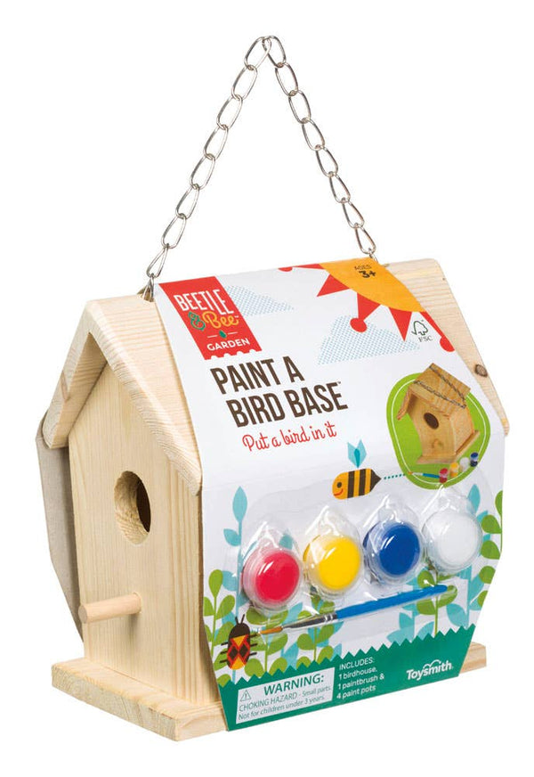Toysmith - Beetle & Bee Paint A Bird Base, Backyard Birdhouse Kit