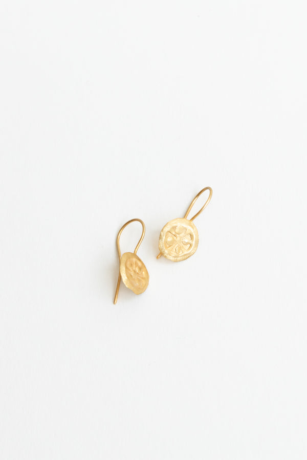 River Song Flower Coin Talisman Earrings