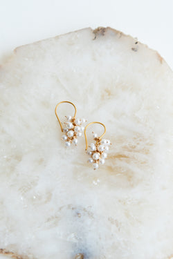 River Song Japanese Pearl Cluster Earrings