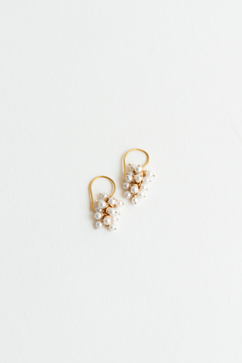 River Song Japanese Pearl Cluster Earrings