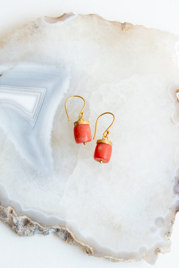 River Song Antique Pink Coral Earrings