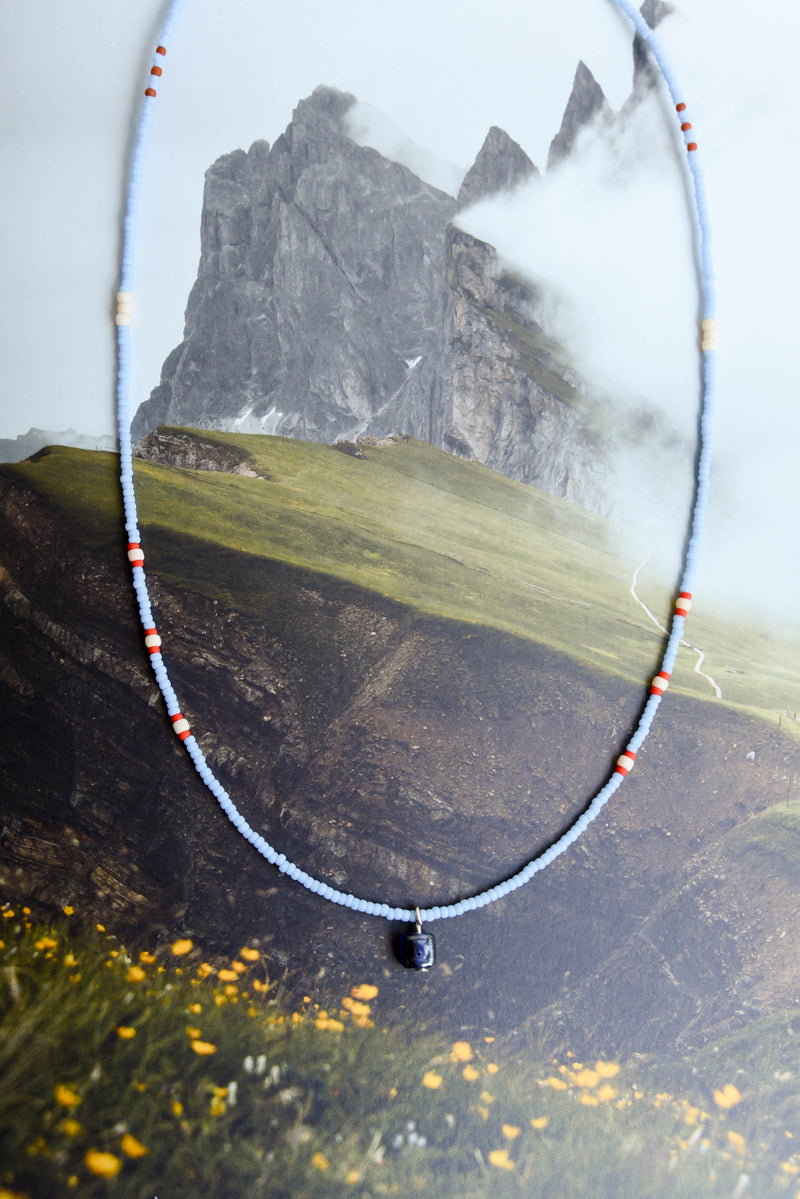 Fond Jewelry Blue Sqaure Charm Necklace