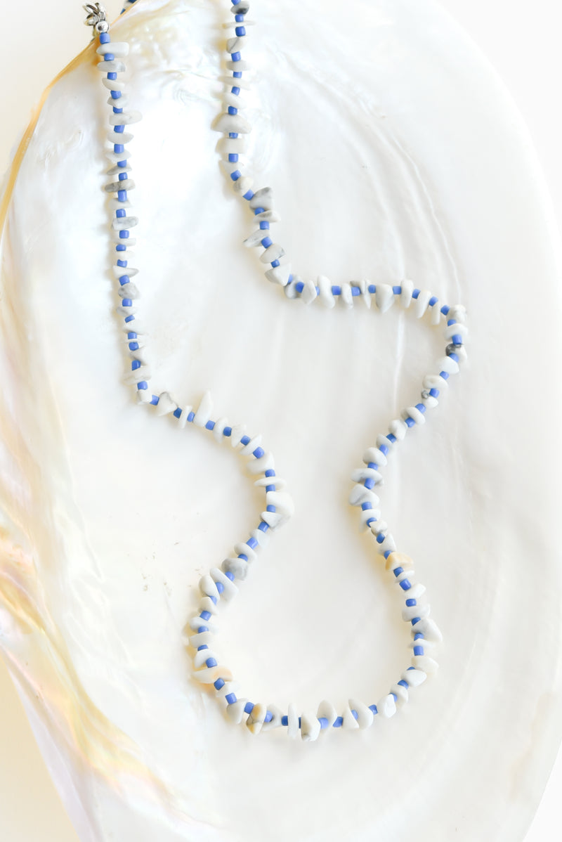 Fond Jewelry Howlite + Blue bead Necklace
