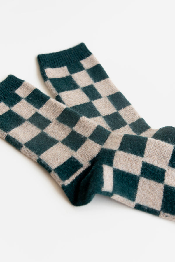 Hansel from Basel Dash Checkered Cashmere Crew