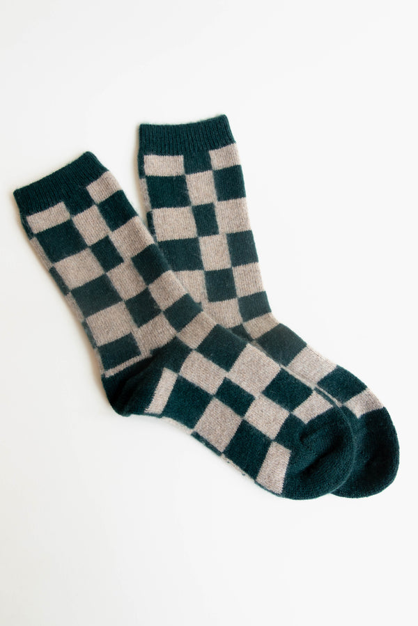 Hansel from Basel Dash Checkered Cashmere Crew