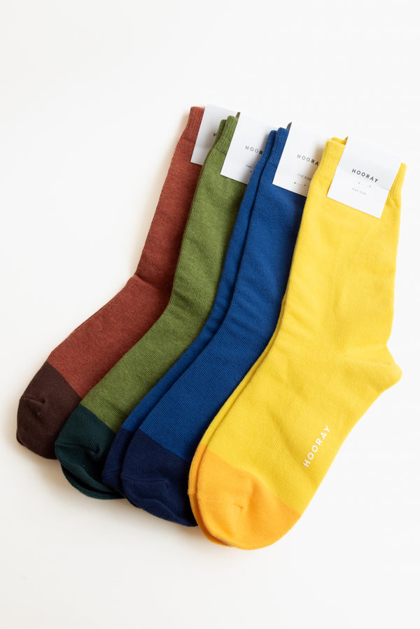 Hooray Crew Length Cotton Socks