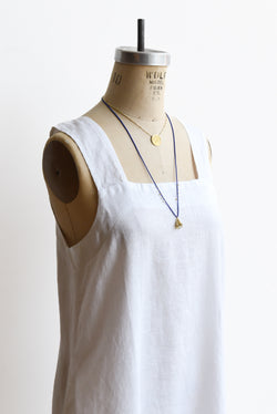 Linen Strap Dress in Salt