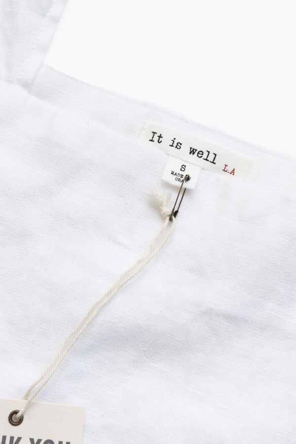 Linen Strap Tank in Salt
