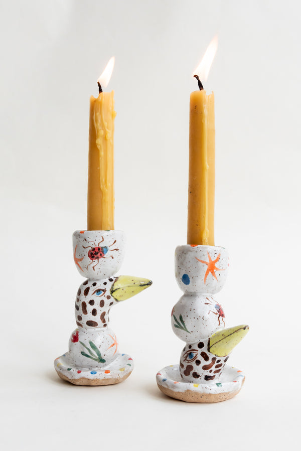 KB Clay Bird Candle Holder