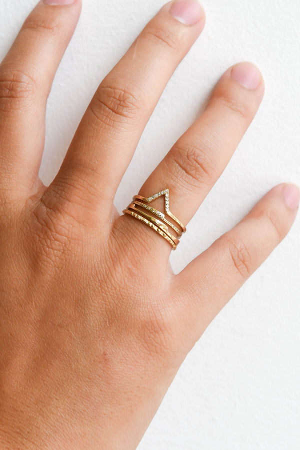 T.Kahres Jewelry Gold razor stack rings
