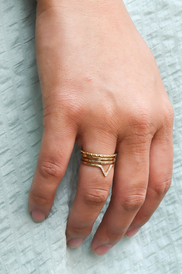 T.Kahres jewelry 10kt gold razor eternity band with diamonds