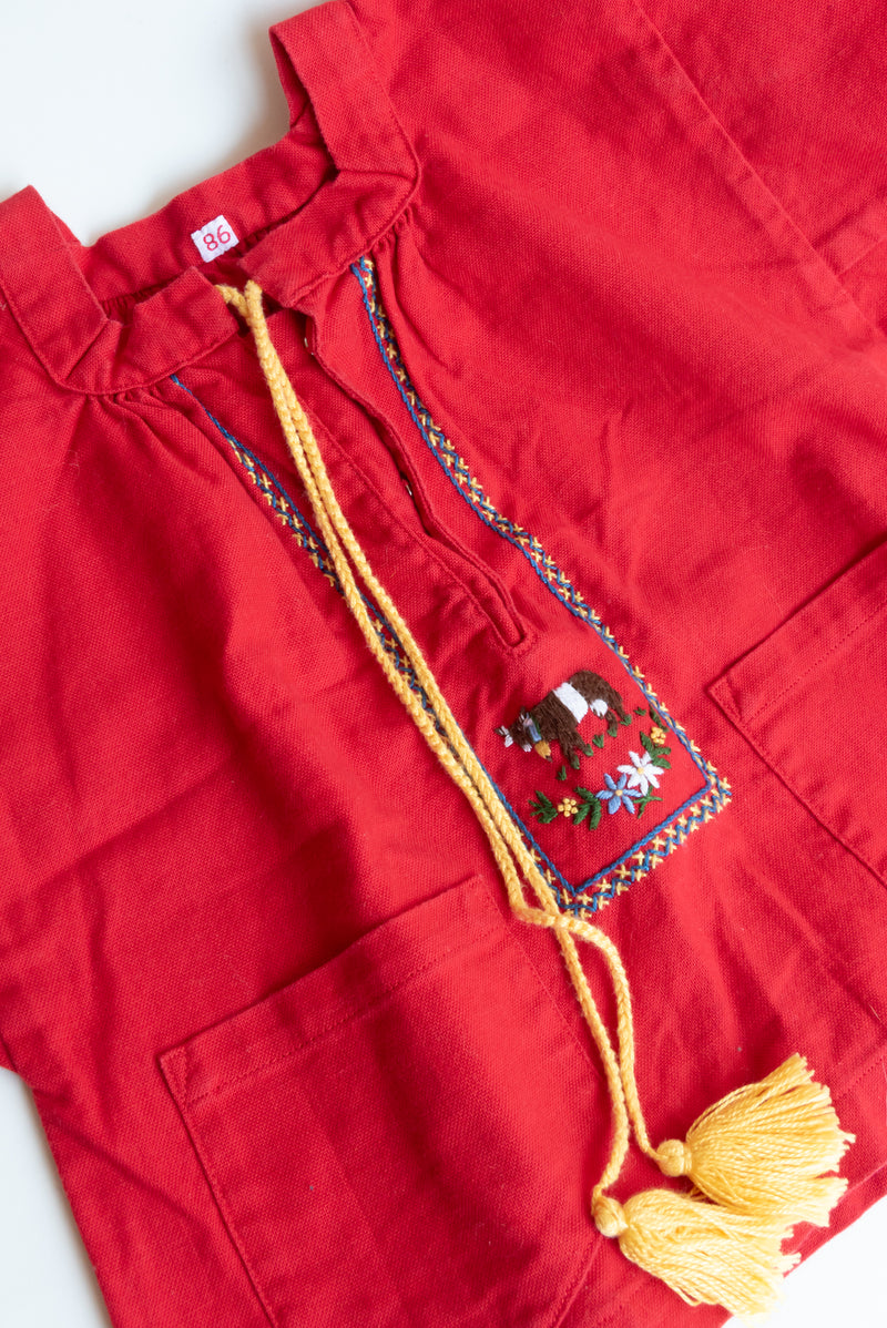 ma40 Guatemalan Red embroidered blouse