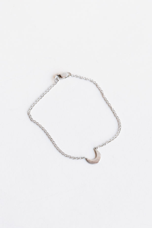 Moon + Arrow Celestial Silver Crescent Bracelet