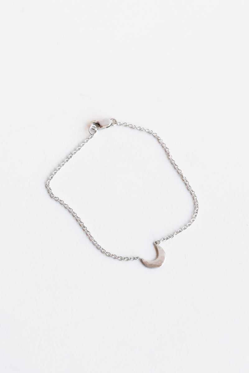 Moon + Arrow Celestial Silver Crescent Bracelet