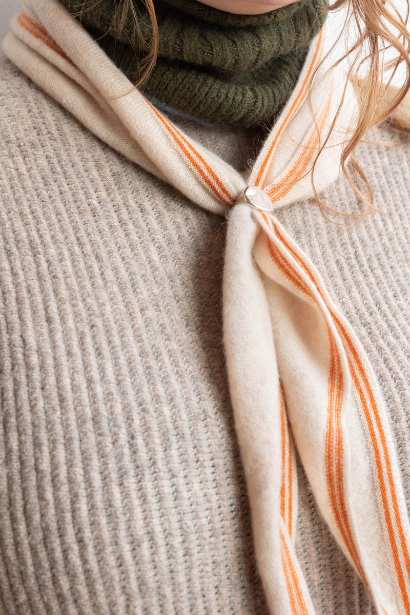 Oats & Rice Bronte Spindle-shaped Knitted Cashmere Scarf