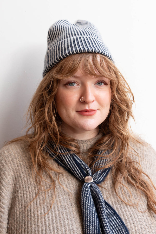Oats & Rice Seafarer Cashmere Ribbed Beanie