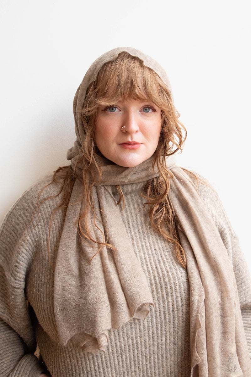 Oats & Rice Lightweight Scalloped Scarf