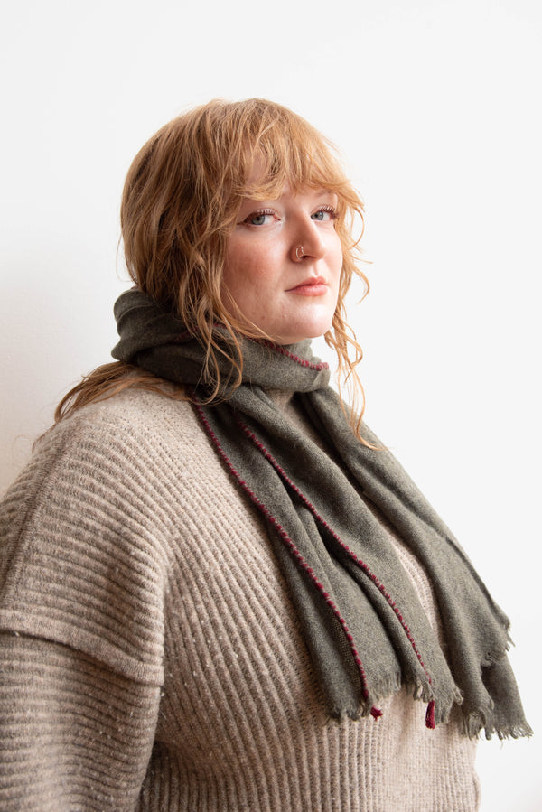 Oats & Rice Weaver Cashmere Scarf