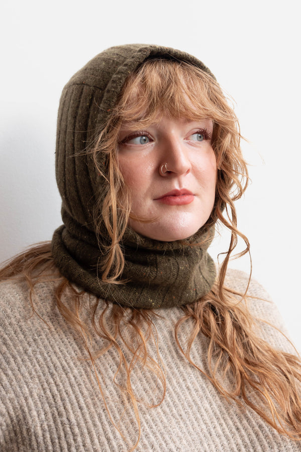 Oats & Rice Cashmere Ribbed Balaclava